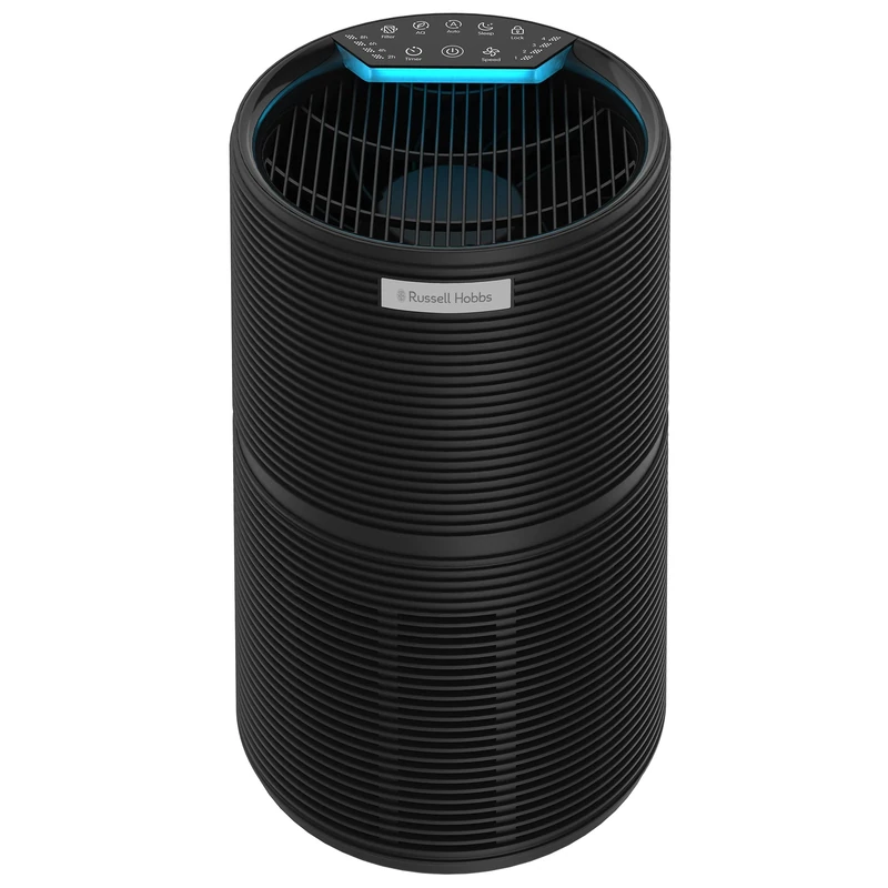 Russell Hobbs Air Purifier for Bedroom Home 280m ³/h CADR, 99.95% Carbon Filter Captures Bacteria, Allergies Odour, Dust, LED Touch Control Display, Clean Air Style Black RHAP2831B