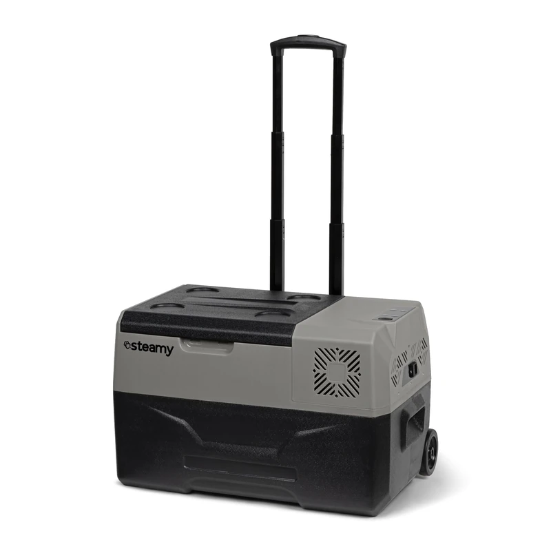 Steamy -E Single Zone 30 Roller, Electric Compressor Cooler with Wheels, 28 Litre, 12 V/230 V, for Freezing and Cooling from -20 to +20, Ideal for Camping