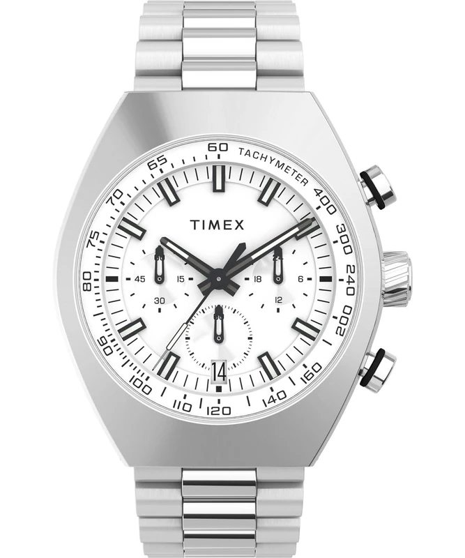 Timex Men Chronograph Legacy Watch - Silver Stainless Steel - Image 1