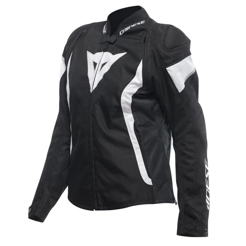 Dainese - Avro 5 Tex Jacket Wmn, Textile Motorcycle Jacket, with Protections, Women, Black/White/Black, 40