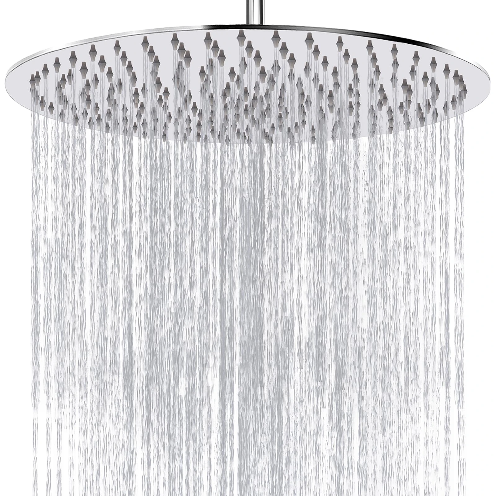 Rain Shower Head, WOOPHEN 16 Inch 304 Stainless Steel Rainfall Showerhead, Mirror-Like Look, Swivel Spray Angle, Voluptuous Shower Experience, Easy Installation, Chrome Finish
