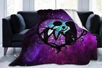 Nightmare Christmas Ultra Soft Blanket, Flannel Fleece Summer Season Light Weight Living Room Bedding/Bedroom, Valentine's Lovers (L(80 inches x 60 inches)