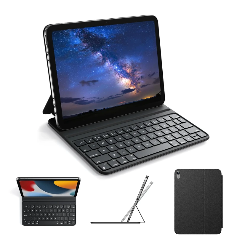 HOU Keyboard Case for iPad 10th Generation 2022/iPad A16 11th Genration 2025 (10.9/11 inch) – Smart Cover Folio, Slim & Light, Semi-Silicone, 2 Viewing Angles