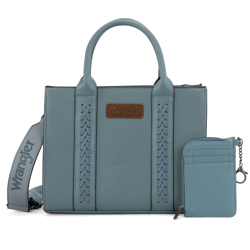 Wrangler Tote Bags for Women Western Purse and Handbags Satchel Top-handle with Card Holder, Classic-jean, M