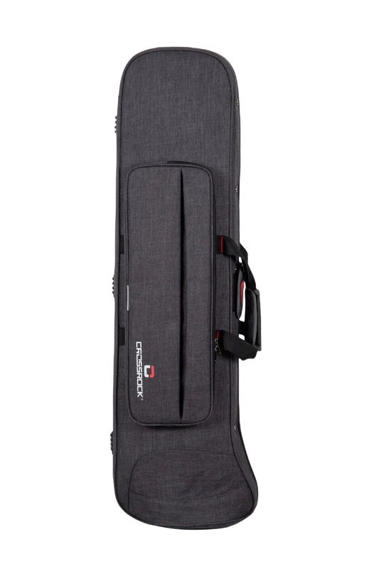 Crossrock Lightweight Foam Trombone Case | Dark Grey, Fits F-Trigger & Straight Models, Backpack Straps, Accessory Storage – Tenor Size -Dark Grey (CRP200TBDG)