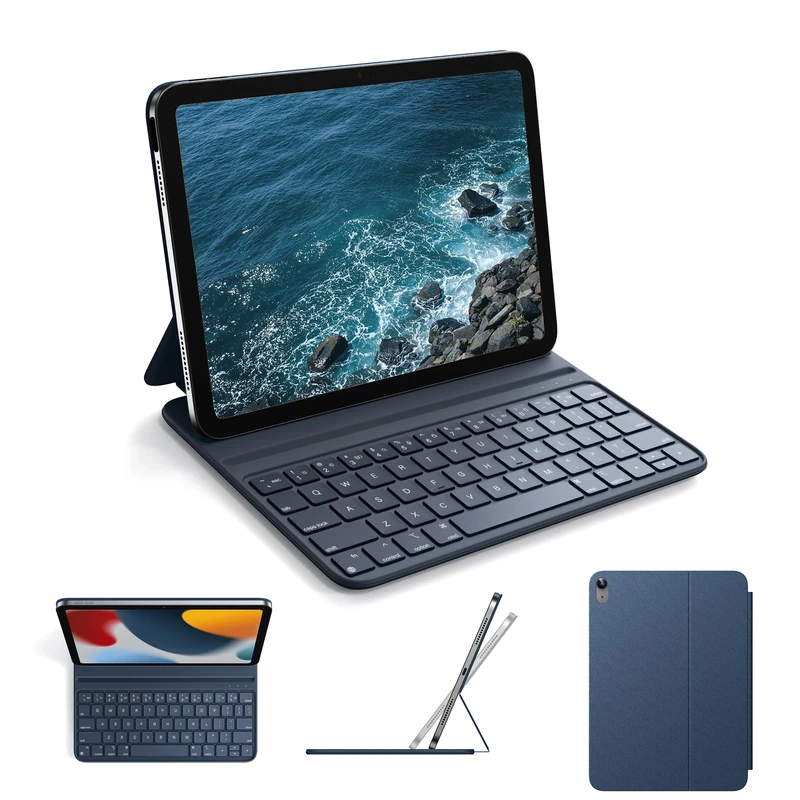 HOU Keyboard Case for iPad 10th Generation 2022/iPad A16 11th Genration 2025 (10.9/11 inch) – Smart Cover Folio, Slim & Light, Semi-Silicone, 2 Viewing Angles