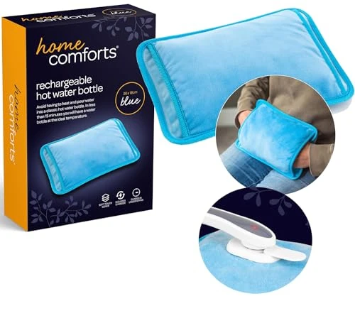 Rechargeable Electric Hot Water Bottle Bed Hand Body Warmer Heat Pad Cozy Fast Heating Auto-Shut Off Function Over-Heat Protection & No Refill Heat Pad 26×18cm Blue
