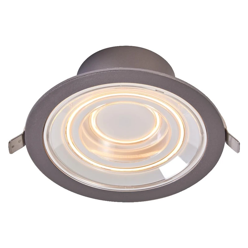 Ledvance Decor FIL DL Echo Downlight 166 mm, Silver, 7 W, 650 lm, Wireless, Modern Filament Design, Individual Brightness Control, Dimmable, Separately Switchable Filament Light Rings, IP20, 2700 K