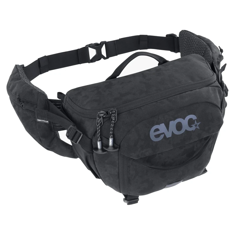 EVOC Hip Pack Capture 6, Hip Bag (for Compact System Cameras, efficient Back Ventilation, Elastic Side Pockets, Organiser compartments, Dimensions: 14 x 20 x 31 cm, Volume: 6 l), Black