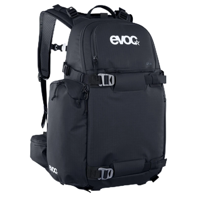 EVOC CP 18 sports rucksack, lightweight trekking rucksack (50/50 division for camera and equipment, flexible hip belt on the rucksack, dimensions: 17 x 52 x 29 cm, volume: 18 l), black