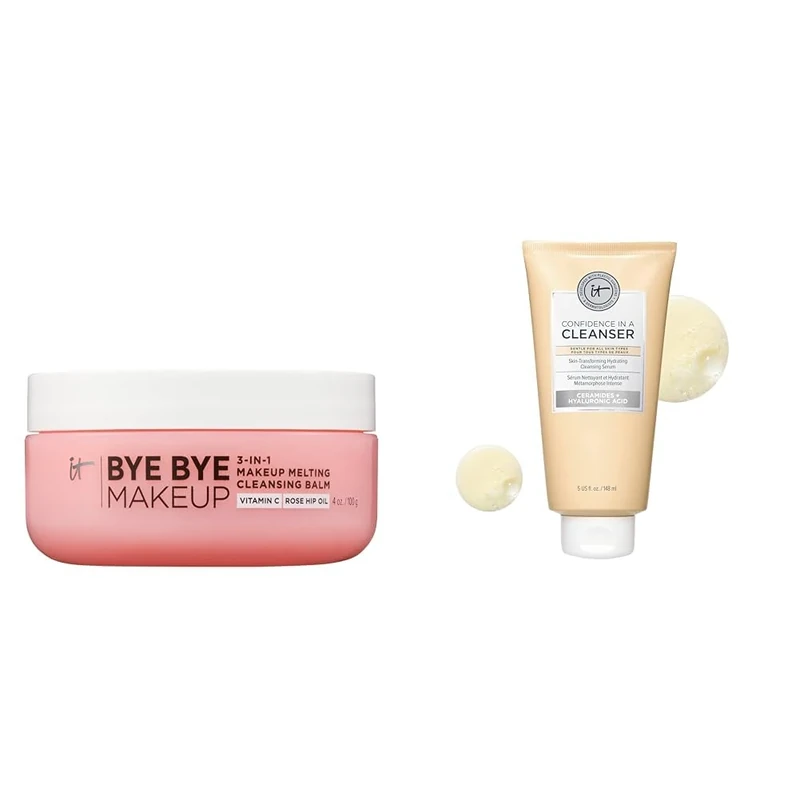 IT Cosmetics Bye Bye Makeup 3-in-1 Makeup Melting Balm 100ml and Confidence in a Cleanser 148ml Bundle