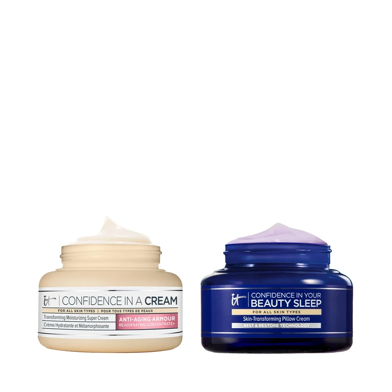 IT Cosmetics Confidence in a Cream Moisturiser Supersize 120ml and Confidence in Your Beauty Sleep Supersize 120ml Bundle