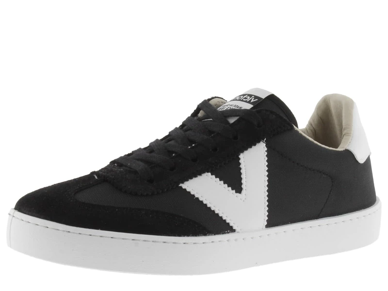 victoria Basket Unisex Berlin Cycling Nylon & Contrasting Parts & Split Leather 1126193 for Adult, Black/White, 6 UK