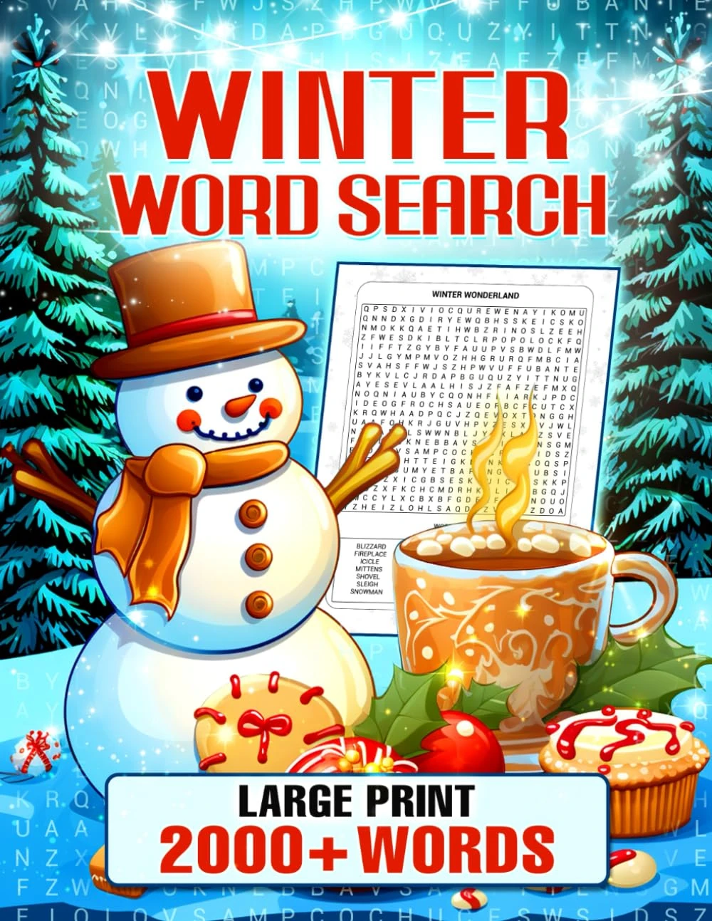 Word Search Puzzle Book For Adults And Seniors: The Fun And Relaxing Logic And Brain Teasers Game With Solution Large Print Winter And Christmas Spring And Easter Summer And Holidays