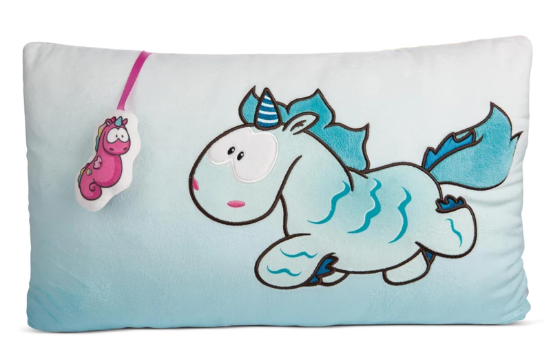 NICI Cuddly Cushion Unicorn Aquario 43 x 25cm - Fluffy Cuddly Unicorn Pillow for Girls, Boys & Babies - Rectangular Stuffed Animal Cushion - 49712 - Image 1