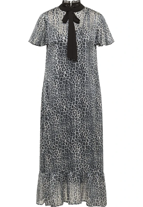 nascita Women's Leopard Print Midi Dress, Gray, M