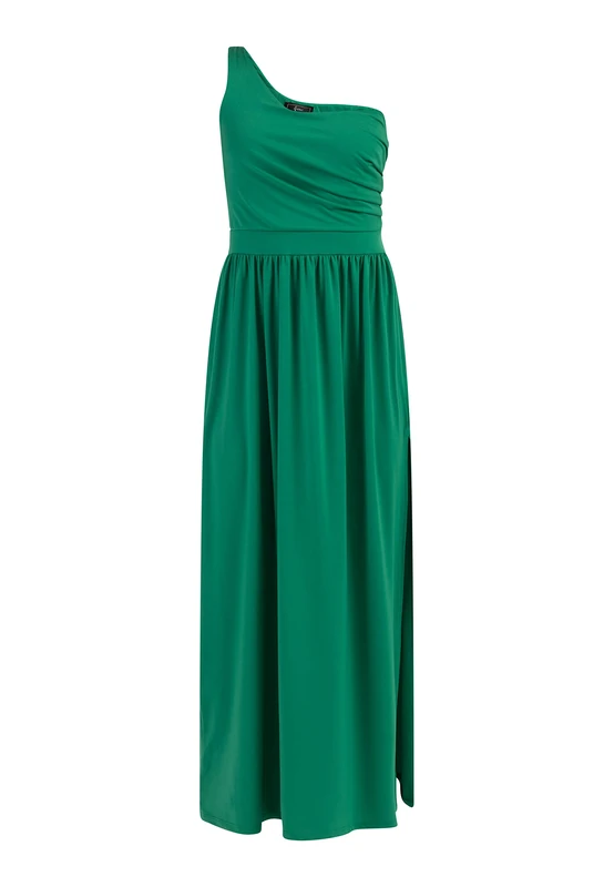 nelice Women's One-Shoulder Maxi Dress, Forest Green, XL