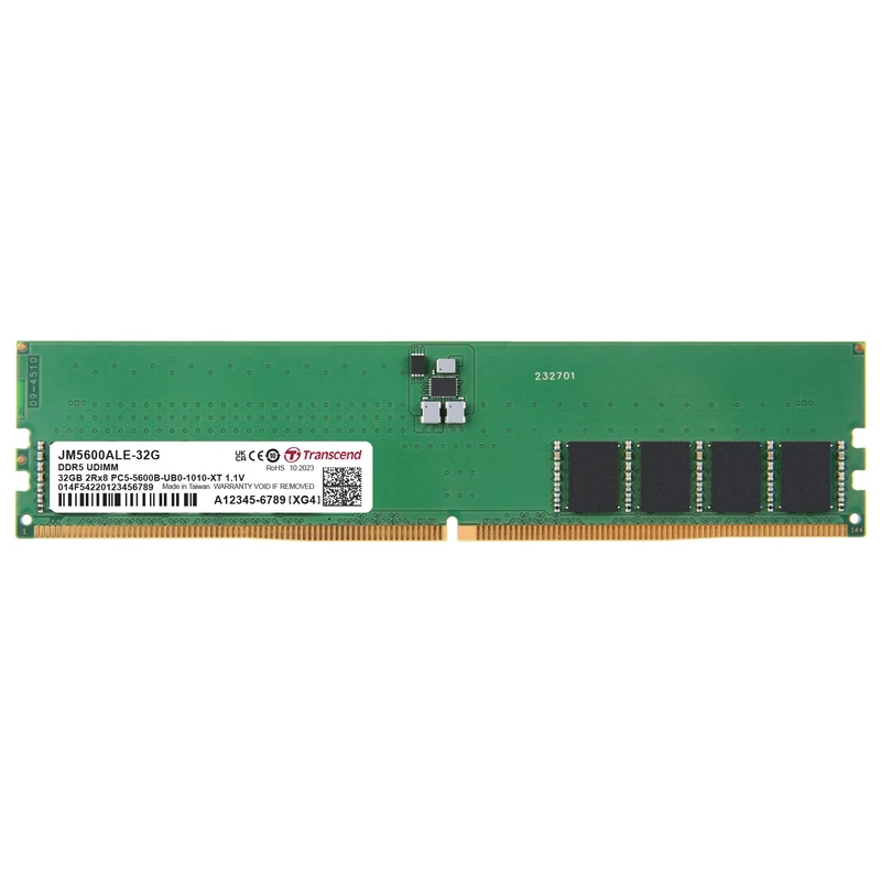 Transcend JetRam 32GB DDR5 RAM 5600MHz Unbuffered Long-DIMM 2Rx8 CL46 1.1V, JM5600ALE-32G