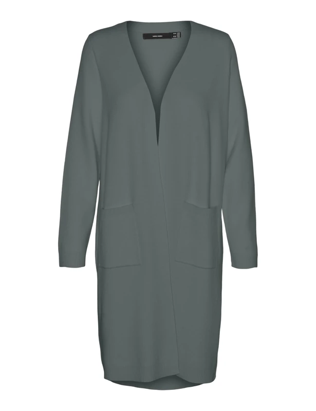 VERO MODA Women's Vmsaba LS Pocket Coatigan Ga Noos Cardigan, Balsam Green, Large
