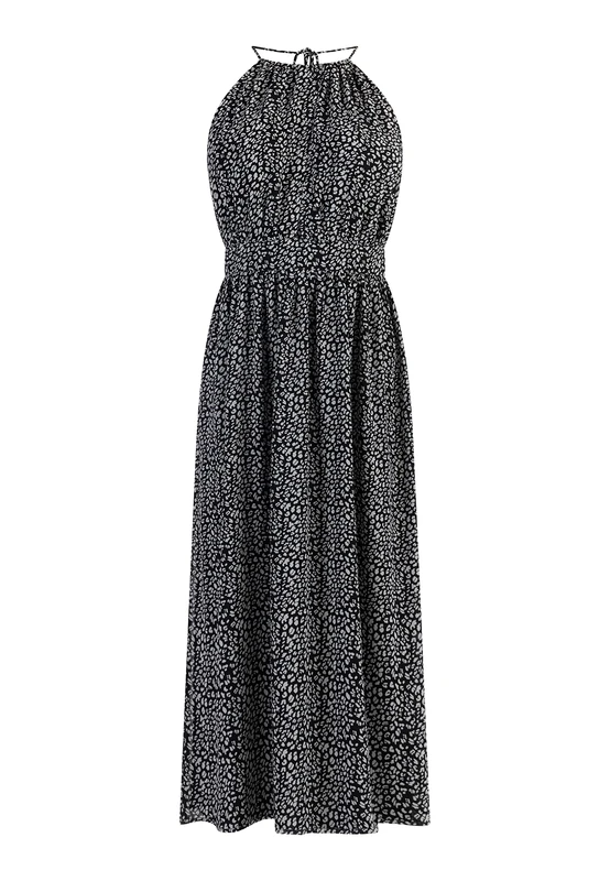 nascita Women's Chiffon midi Dress, Black White, S