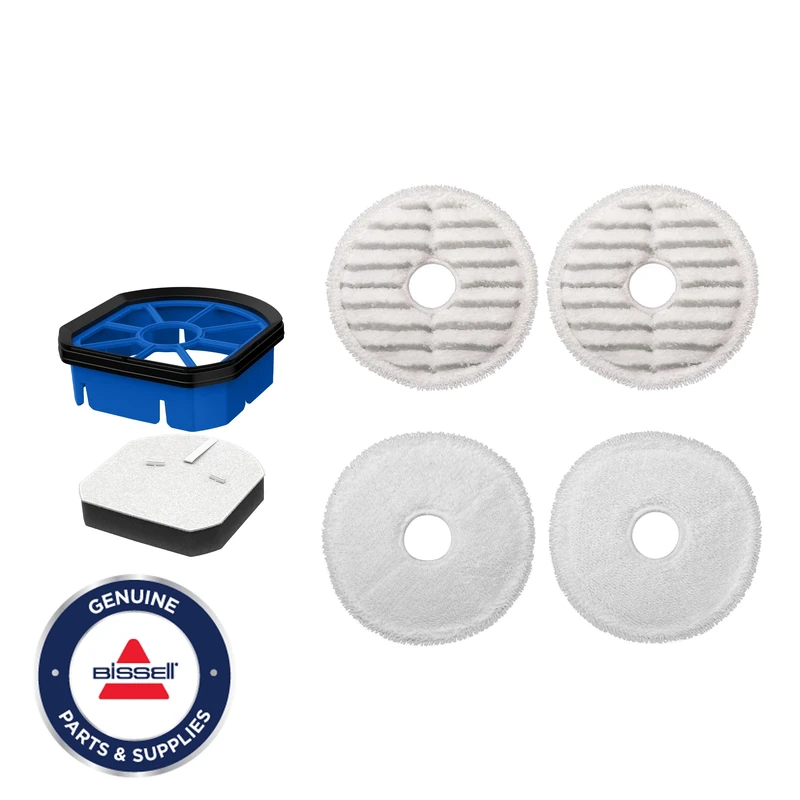BISSELL® SpinWave® + Vac Accessory Set | For SpinWave® + Vac Series 3885, 3893, 3898 | Reusable Mop Pads and Filter | Scrubber Pads | Soft Pads | Filter | For Hard Floors | 3887
