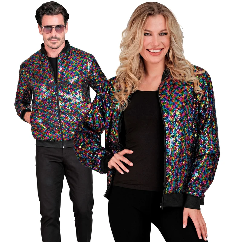 Widmann Party Fashion Bomber Jacket, Sequin Jacket, Vest, Party Outfit, Disco