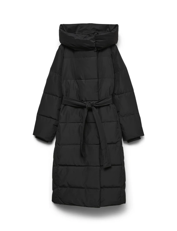 VERO MODA Womens Vmleonie Long Down Jacket Ga Boo Quilted Coat, Black, L UK