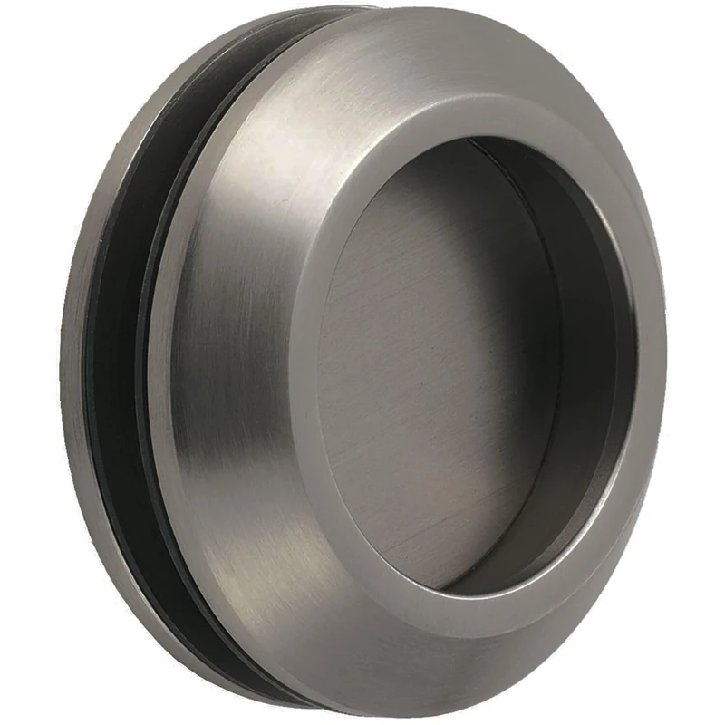 KWS 525035 Pair of Sliding Door Handles 5250 Round, Glass Thickness 8-13 mm, Stainless Steel Effect