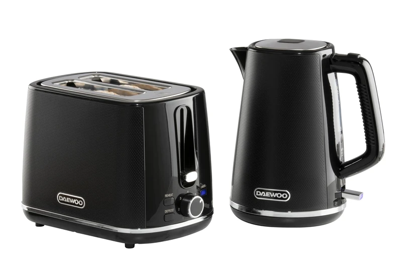Daewoo Stirling, Jug Kettle & Toaster Set,Black