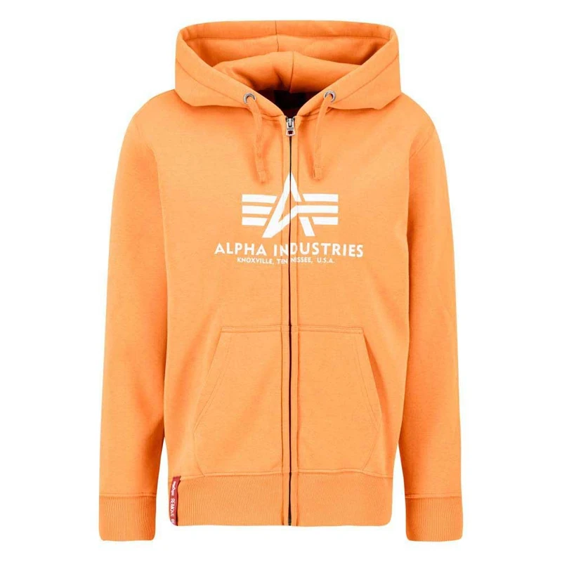 Alpha Industries Men's Basic Zip PP Hoodie Hooded Sweatshirt, Tangerine, XXL