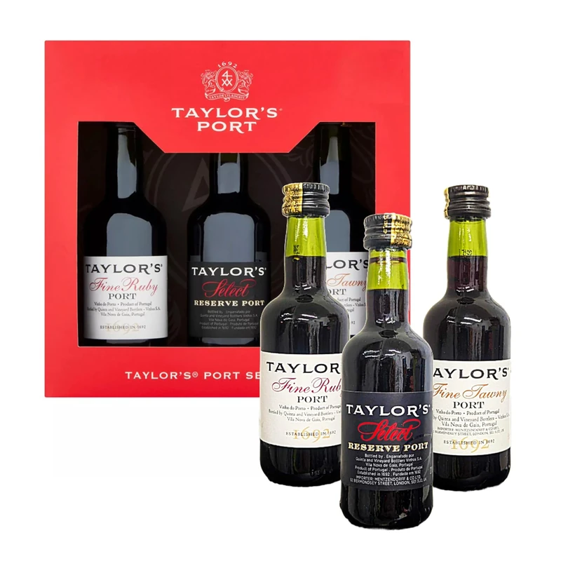 Red Wine Port Selection for Gifts - Fine Ruby 5cl, Select Reserve 5cl & Fine Tawny Port 5cl Miniature Alcohol Bottles. Wine Gift Set for Christmas Gifts, Stocking Fillers, Birthday Gifts for Women