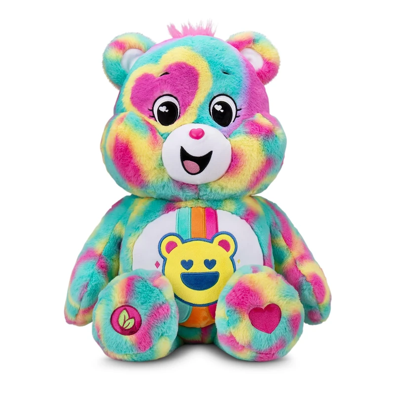Basic Fun -Care Bears - Good Vibes Bear 60cm Jumbo Plush – Giant Soft Teddy Bear with Heart Belly Badge – Collectible Plush Toy for Kids Aged 4+ – Cuddly Gift
