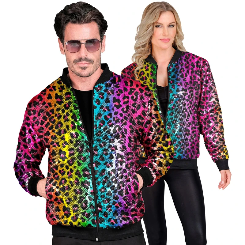 Widmann Leopard Sequin Bomber Jacket - Party Disco Outfit