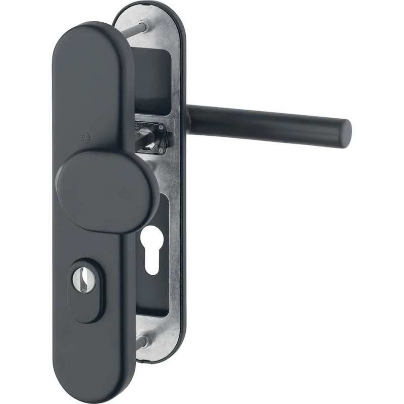 HOPPE Amsterdam PZ92 12007456 Safety Change Fitting with Core Pull Protection VK 10 mm Black