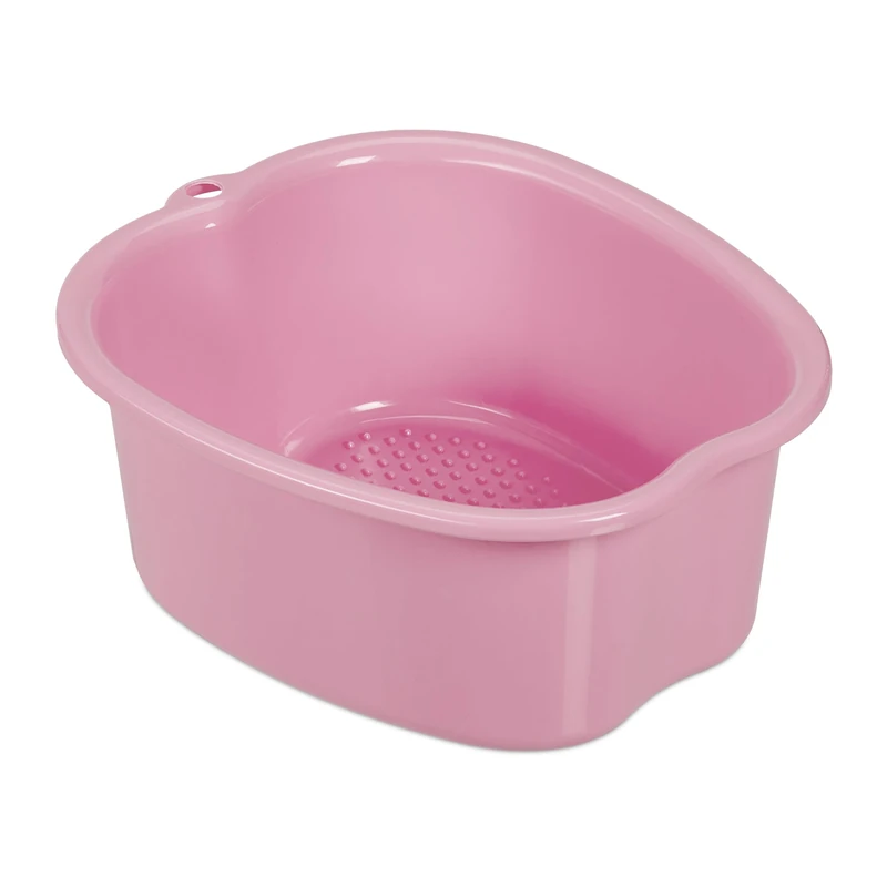 Relaxdays, Tub Spa, Plastic, Foot Bath Bowl for Pedicure & Wellness, HxWxD 15 x 33 x 38 cm, Pink