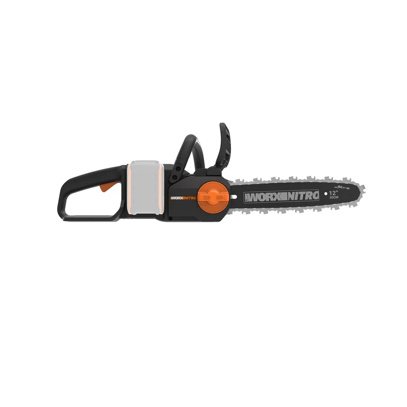Worx WG350E.9 20V Cordless Brushless Chainsaw 30cm Bar, High-Speed 10m/s Cutting, Tool-Free Tensioning, Auto Lubrication, PowerShare Compatible, Bare Tool – Battery & Charger Not Included