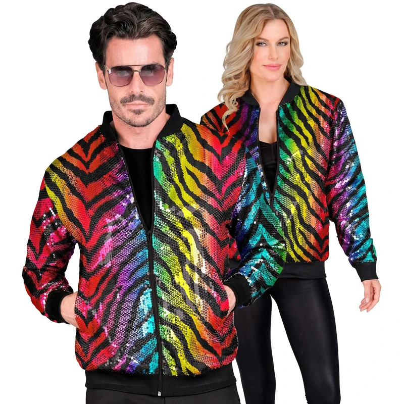Widmann W MILANO Party Fashion - Party Fashion Bomber Jacket, Sequin Jacket, Vest, Party Outfit, Disco, Animal Print