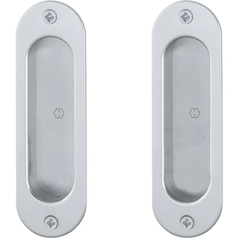HOPPE 12015301 Sliding Door Handle Set 4930, Chrome-Plated Aluminium, Satin