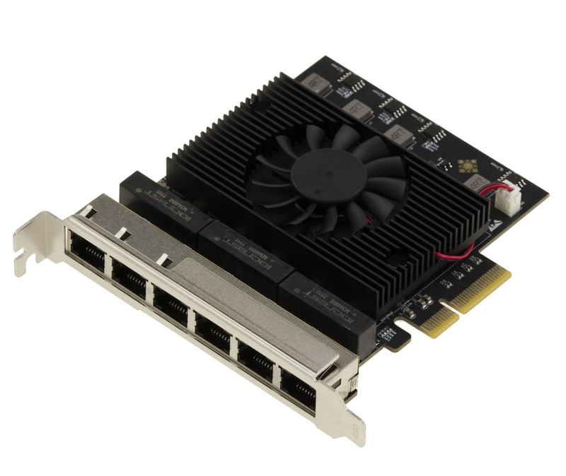 KALEA-INFORMATIQUE Network controller card PCIe 6 ports 2.5 LAN Gigabit ETHERNET 10 100 1000 2500 1G 2.5G RJ45 with chipset Realtek RTL8125