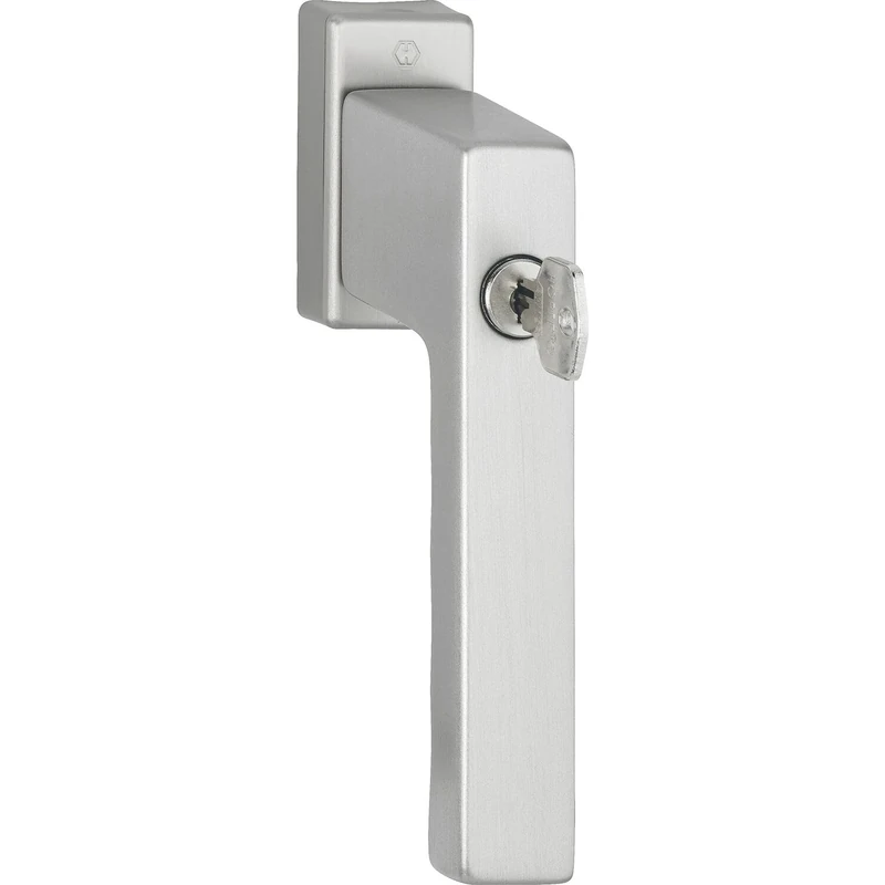 HOPPE 12151671 Window Handle Toulon Locking Cylinder TBT, 7 x 43 mm, Stainless Steel Coloured, VK 7x43 mm, edelstahlfarbig matt