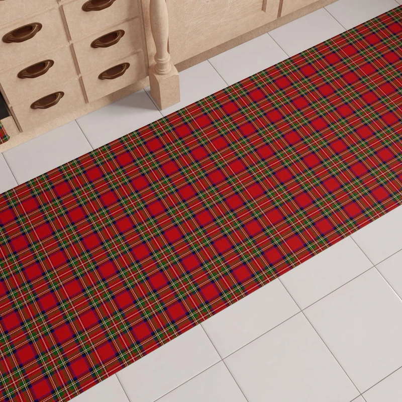 PETTI Artigiani Italiani - Christmas Kitchen Rug, Christmas Kitchen Runner, Non-Slip and Washable Christmas Kitchen Rug, 52x440 cm Tartan Christmas Rug, Made in Italy