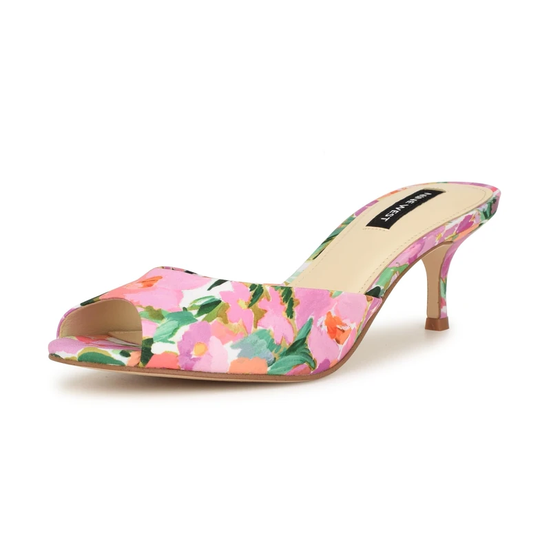 Nine West Women's Luvlie Heeled Sandal, Pink Floral 660, 38.5 EU - Image 1