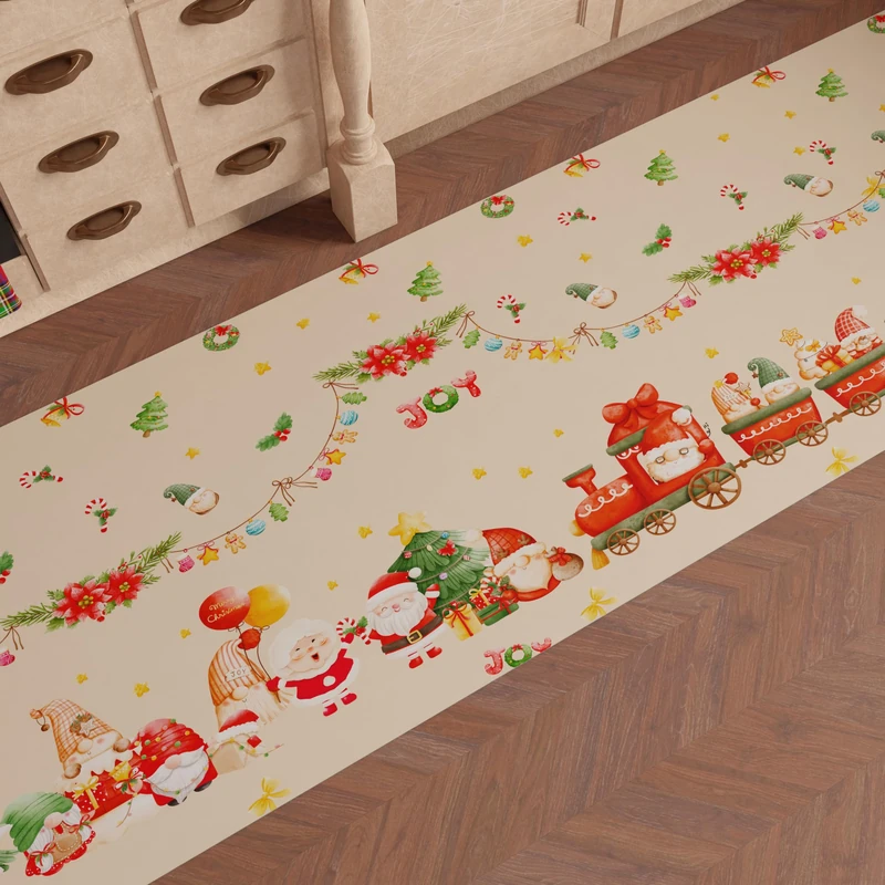 PETTI Artigiani Italiani - Christmas Kitchen Rug, Christmas Kitchen Runner, Non-Slip and Washable Christmas Kitchen Rug, 52x440 cm Gnome Christmas Rug, Made in Italy