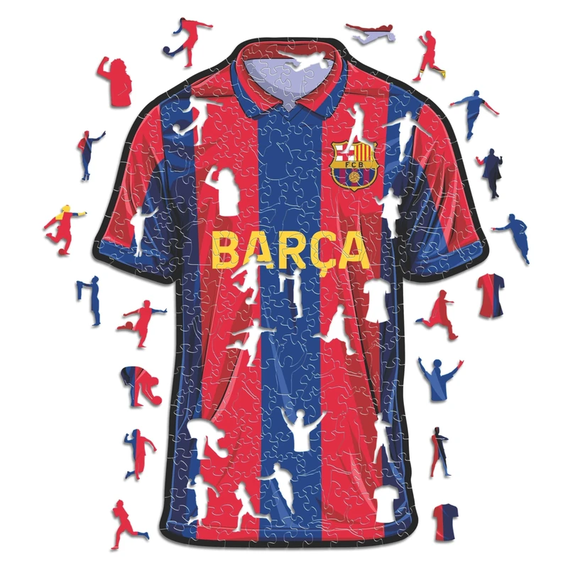 Iconic Puzzles - Barcelona Jersey, Officially Licensed Wooden Puzzle, 100% Sustainable, Gift for Adults and Children, Size L, 500 Pieces
