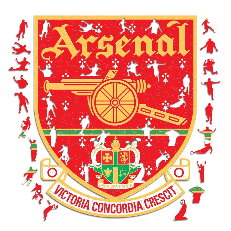 Iconic Puzzles - Arsenal Retro Logo, Officially Licensed Wooden Puzzle, 100% Sustainable, Gift for Adults and Children, Size M, 270 Pieces