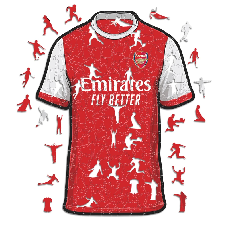 Iconic Puzzles - Arsenal Jersey, Officially Licensed Wooden Puzzle, 100% Sustainable, Gift for Adults and Children, Size M, 270 Pieces