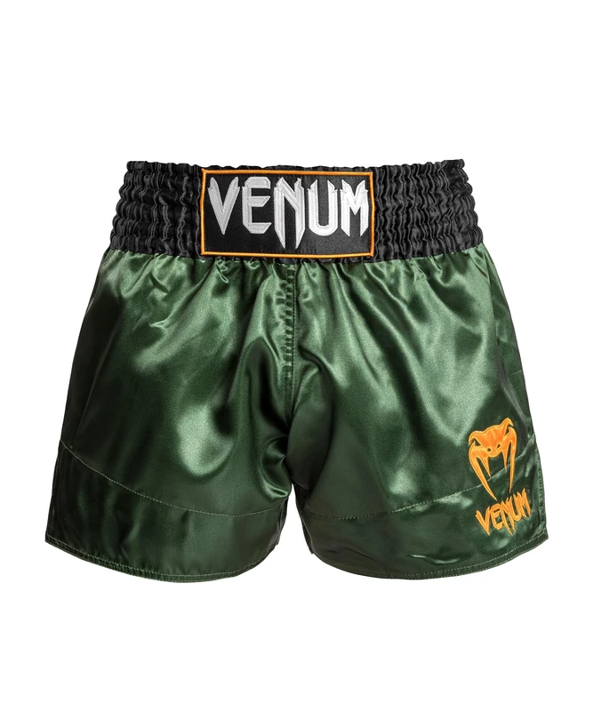 Venum, Classic Muay Thai Shorts, Men's, XXL, Green/Black/Gold