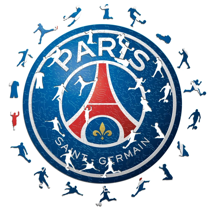 Iconic Puzzles - PSG Logo, Officially Licensed Wooden Puzzle, 100% Sustainable, Gift for Adults and Children, Size L, 500 Pieces