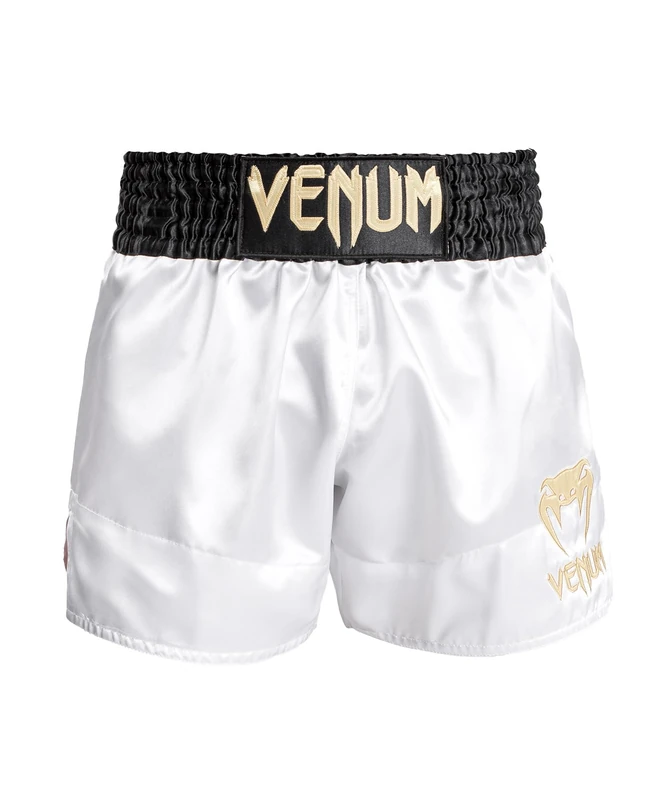 Venum, Classic Muay Thai Shorts, Men's, S, White/Gold/Black