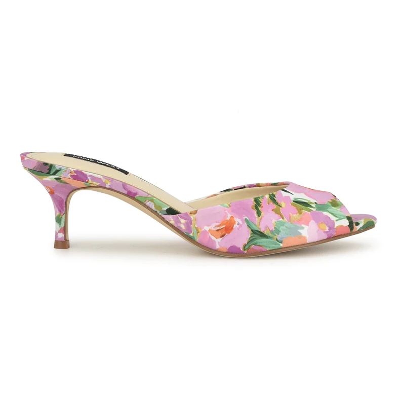 Nine West Women's Luvlie Heeled Sandal, Pink Floral 660, 6.5 UK